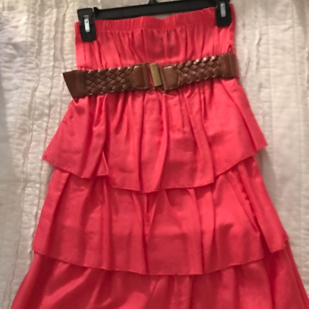 ruffle mini dress with belt